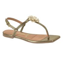 Sandalia Dedo Bico Quadrado Rasteira Metalizado Vizzano Flor 6513.201