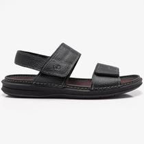 Sandália Democrata Lazy Couro Masculino Preto - Sandália Democrata Lazy Couro Masculino Preto -