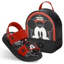 Sandália Disney Infantil Masculino Mickey Grendene Kids Com Mochila de Menino 23078