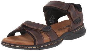 Sandália Dr. Scholl's Gus para homens em couro marrom de grão integral Sandália Dr. Scholl's Gus para homens em couro marrom de grão integral