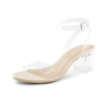Sandália DREAM PAIRS Carnival Salto Grosso Nude Transparente 39.5 Sandália DREAM PAIRS Carnival Salto Grosso Nude Transparente 39.5