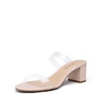 Sandália DREAM PAIRS com Duas Tiras, Bico Aberto e Salto Grosso de 5,7 cm Sandália DREAM PAIRS com Duas Tiras, Bico Aberto e Salto Grosso de 5,7 cm