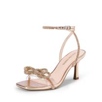 Sandália DREAM PAIRS DWUMHS2530 Salto de 7,5 cm com Duplo Laço Champagne