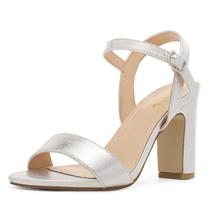 Sandália DREAM PAIRS Gisela-1 Prata Salto Grosso Tamanho 39 Sandália DREAM PAIRS Gisela-1 Prata Salto Grosso Tamanho 39