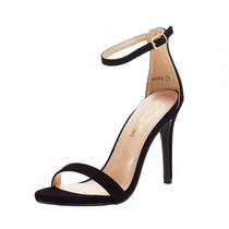Sandália DREAM PAIRS KARRIE Preto Nobuck Salto 10,5 cm