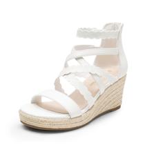 Sandália DREAM PAIRS KKUMWS2504 Infantil Anabela Branca Tamanho 6