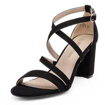 Sandália DREAM PAIRS Madison Camurça Preta 8.5W Salto 7,5 cm Sandália DREAM PAIRS Madison Camurça Preta 8.5W Salto 7,5 cm