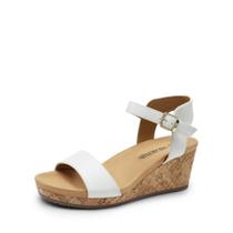 Sandália DREAM PAIRS NINI-8 Branca com Tira no Tornozelo e Plataforma de 7,5 cm Sandália DREAM PAIRS NINI-8 Branca com Tira no Tornozelo e Plataforma de 7,5 cm