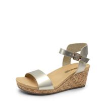 Sandália DREAM PAIRS NINI-8 Dourada Plataforma Anabela PU Tamanho 10