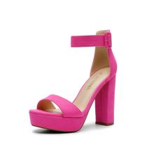 Sandália DREAM PAIRS Orinthia Plataforma Salto Alto Rosa Camurça Sandália DREAM PAIRS Orinthia Plataforma Salto Alto Rosa Camurça