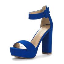 Sandália DREAM PAIRS Orinthia Plataforma Salto Bloco Azul Royal 37 Sandália DREAM PAIRS Orinthia Plataforma Salto Bloco Azul Royal 37