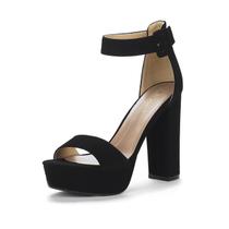 Sandália DREAM PAIRS Orinthia Preta em Nobuck com Salto Plataforma Sandália DREAM PAIRS Orinthia Preta em Nobuck com Salto Plataforma