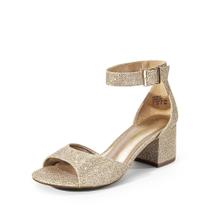 Sandália DREAM PAIRS Salto Bloco 5,6 cm Dourada com Glitter Sandália DREAM PAIRS Salto Bloco 5,6 cm Dourada com Glitter