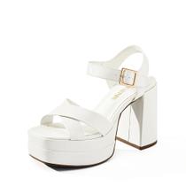 Sandália DREAM PAIRS SDHS2330W Plataforma com Salto Grosso Branco 37.5