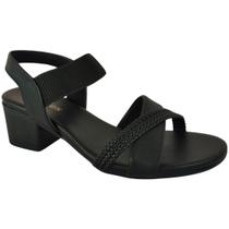 Sandália Elástico Salto Bloco Trançada Couro Conforto Ae3203 Usaflex Sandália Elástico Salto Bloco Trançada Couro Conforto Ae3203 Usaflex