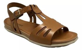 Sandália Em Couro Marrom Ambar New Serena Feminina Sandália Em Couro Marrom Ambar New Serena Feminina