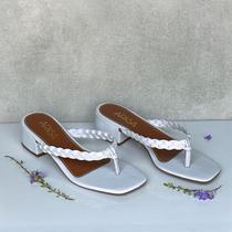 Sandália Emma Salto Bloco Branca Sandália Emma Salto Bloco Branca