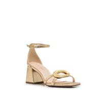 Sandália Enfeite Oval Dourado