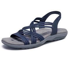 Sandália esportiva Skechers Reggae Slim-Simply Stretch feminina azul marinho Sandália esportiva Skechers Reggae Slim-Simply Stretch feminina azul marinho
