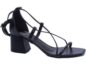 Sandalia Estilosa Marcante Preto Salto