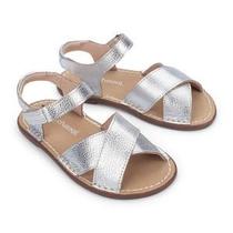 Sandália Fantoche Couro Argent - Petit Cheval