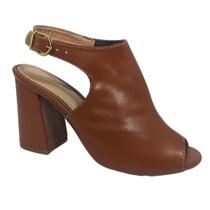 Sandália Fechada Marrom Salto Ankle Boot