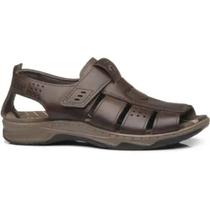 Sandália Fechada Masculina Pegada Couro Tira Autocolante Conforto Original 132256 Sandália Fechada Masculina Pegada Couro Tira Autocolante Conforto Original 132256