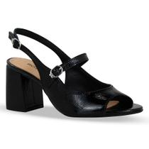 Sandália Fem Bottero Couro Verniz Peep Toe Preto 362508-1