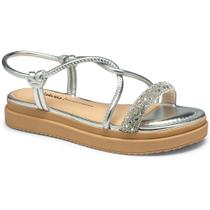 Sandália Fem Dakota Flatform Brilho Prata Y7631-0001