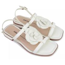 Sandália Fem Dakota Salto Baixo Flor Off White Y8152-0005