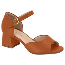 Sandália Fem Modare Salto Bloco Fechada UltraConforto Fivela