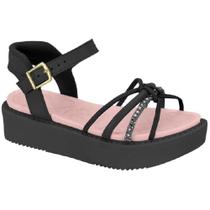 Sandália Fem Molekinha Flatform Napa Turim Cristal Preto 2303.628 Sandália Fem Molekinha Flatform Napa Turim Cristal Preto 2303.628