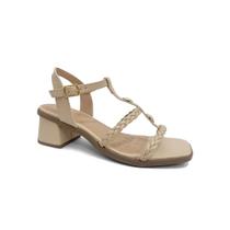 Sandália Fem Sua Cia Napa Soft Salto Bloco Areia 8405.16191