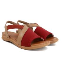 Sandália Fem Usaflex Plataforma Vermelho/Camel AA3008009