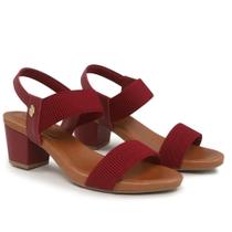 Sandália Fem Usaflex Salto Bloco Elástico Vermelho Y8204020 Sandália Fem Usaflex Salto Bloco Elástico Vermelho Y8204020
