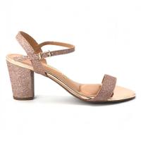 Sandália Fem Vizzano Salto Bloco Dourado Glitter 6262.474