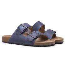Sandalia Femenina ANBoots Papet em Couro Legitimo - Fossil Azul Sandalia Femenina ANBoots Papet em Couro Legitimo - Fossil Azul