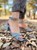 Sandália Feminina 2050 Salto Médio / Baixo 6 cm Palmilha Confort com Traseiro Fechado - Do 33 ao 44