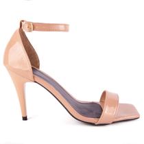 Sandália Feminina Aberta Salto Alto Fino Agulha Bico Aberta 9,5cm Verniz Moda Fashion Conforto Sandália Feminina Aberta Salto Alto Fino Agulha Bico Aberta 9,5cm Verniz Moda Fashion Conforto