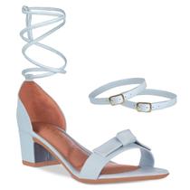 Sandália Feminina Amarração Napa Laço Festa Casual Confortavel