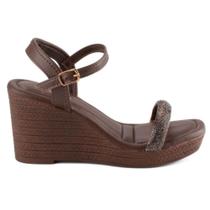 Sandália Feminina Anabela Café Mississipi MF513-0002 Sandália Feminina Anabela Café Mississipi MF513-0002