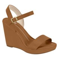 Sandália Feminina Anabela Camel Moleca 5411.1502