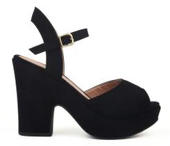 Sandália feminina Anabela casual salto médio