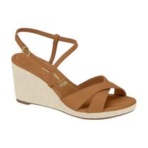 Sandalia feminina anabela casual salto medio vizzano 6501.114