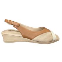 Sandalia Feminina Anabela Comfortflex Peep Toe