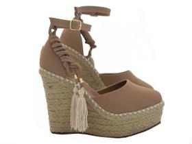 sandalia anabela feminina amarracao em Promoção no Magazine Luiza