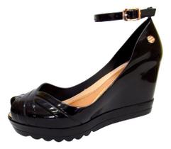 Sandália Feminina Anabela Plataforma Tratorada moda confortável elegante Miss Miss ref 10259