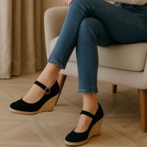 Sandália Feminina Anabela Salto Grosso Corda Boneca Espadrile Sandália Feminina Anabela Salto Grosso Corda Boneca Espadrile