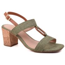 sandália feminina anabela salto grosso