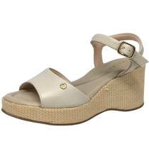 Sandália Feminina Anabela Salto Media Conforto Lia Line